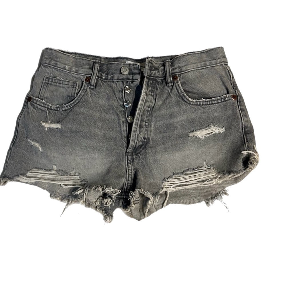 Distressed Gray Zara Denim Shorts